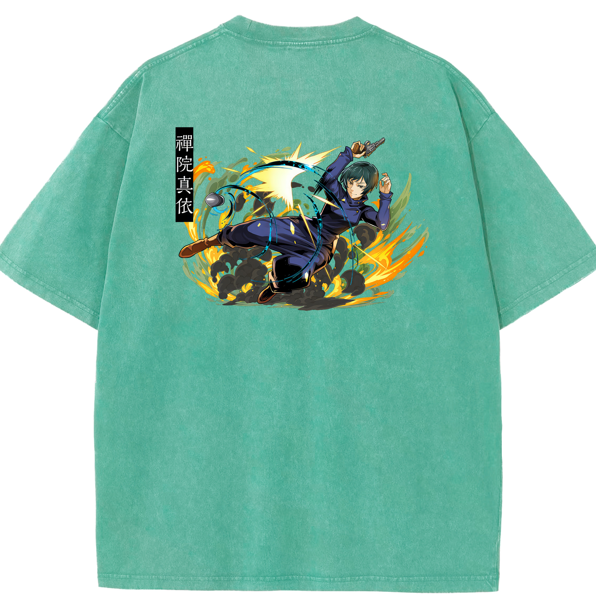 （画像用） 呪術廻戦 Jujutsu Kaisen 綿100% ヴィンテージ風 半袖Tシャツ（背面プリント）